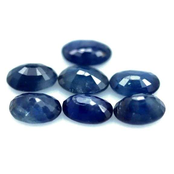 Heated only! 6.62ct deep blue 7pc sapphire set