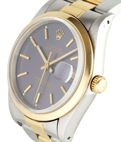 Rolex Oyster Perpetual Date 15203, 34mm, Blue Dial, 18K & Stainless Steel Watch