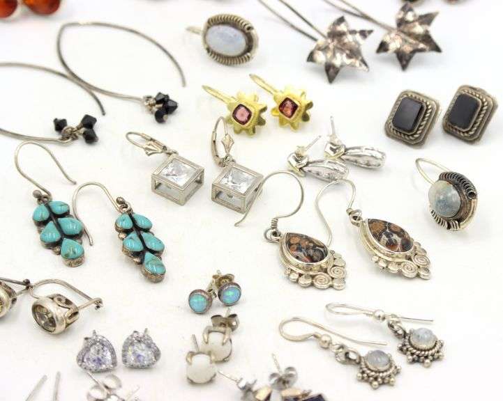 Group lot of vintage 925 sterling silver earrings