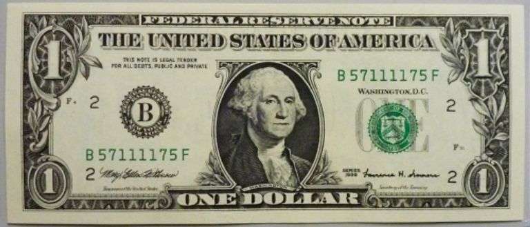 Superb Crisp 1999 $1 Note New York Fancy Radar Serial Number 57111175!