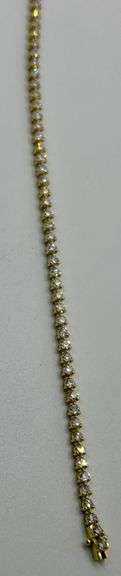 14K Yellow Gold Tennis Lab Diamond Bracelet