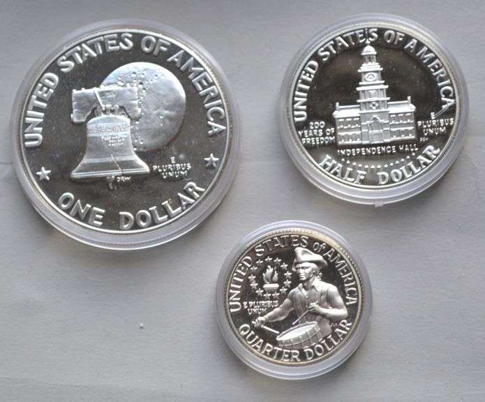 3 1976 S Proof  Silver Bicentennial Sets.