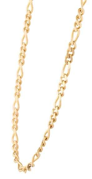 Polished 3.25MM Figaro Link Chain Necklace in 14K