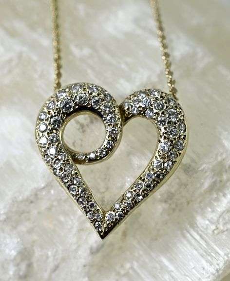 Sparkling 14K Diamond Pave Heart on 14K Rope Necklace