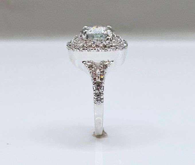 Sparkling 3.15 Ct 14 Kt White Gold Plated Engagement Ring