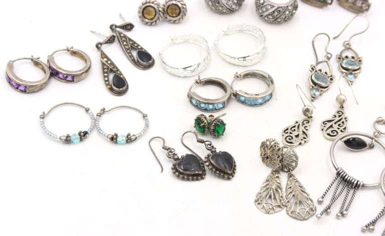 Group lot of Vintage 925 sterling silver earrings