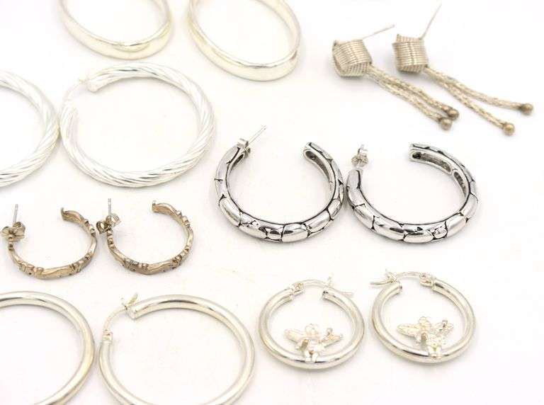 Group lot of Vintage 925 sterling silver earrings