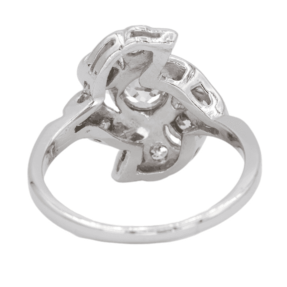 Platinum 950 Vintage 3 Stone Natural Diamond Ring