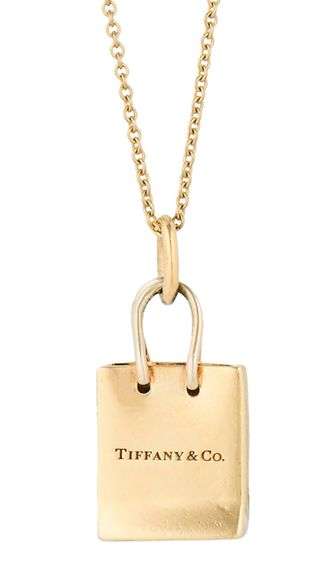 Tiffany & Co. Gift Bag Charm Pendant Necklace in 18K