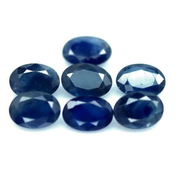 Heated only! 6.62ct deep blue 7pc sapphire set