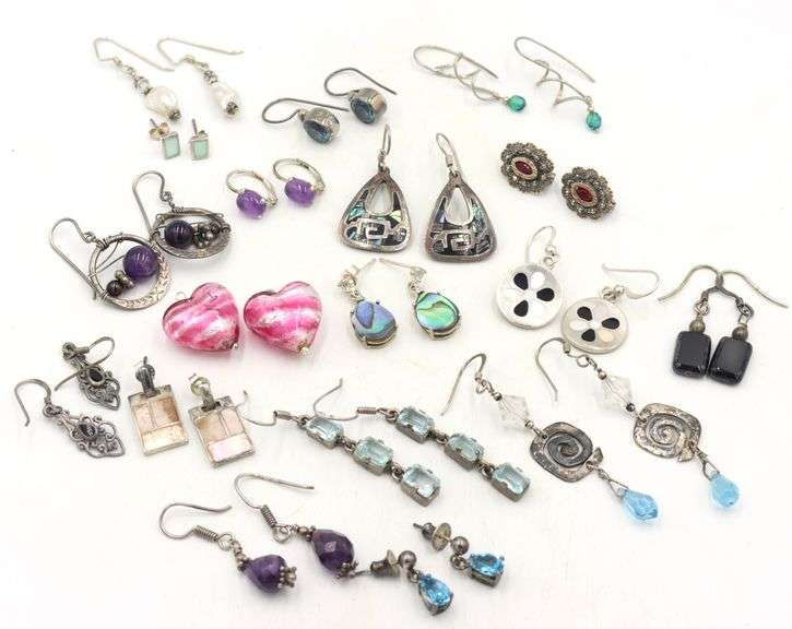Group lot of Vintage 925 sterling silver earrings