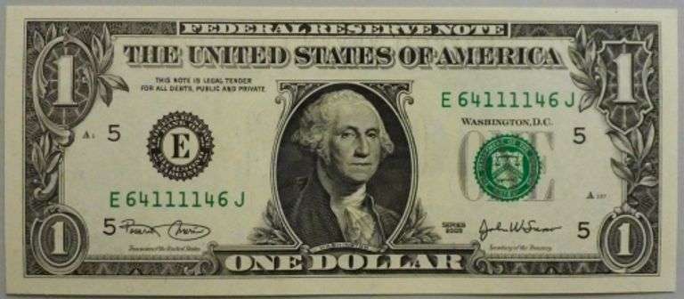 Superb Crisp 2003 $1 Note Richmond Fancy Radar Serial Number 64111146!