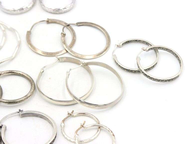 Vintage 925 sterling silver group lot of earrings