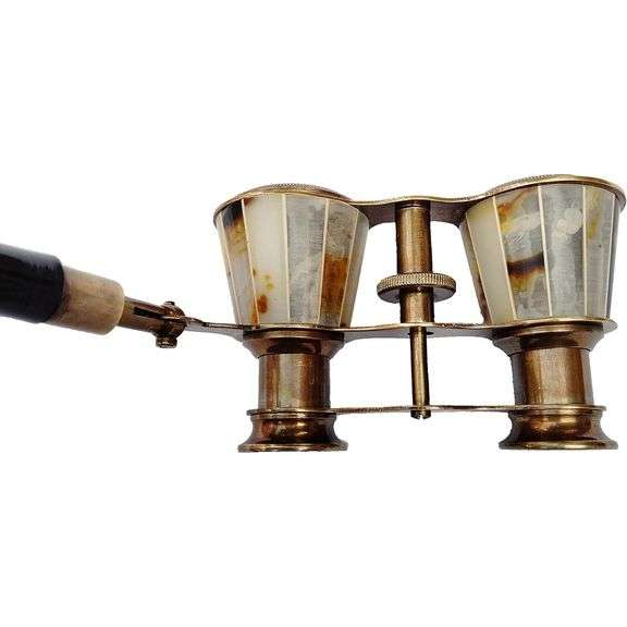 Mother of Pearl Brass Opera Glasses Binoculars