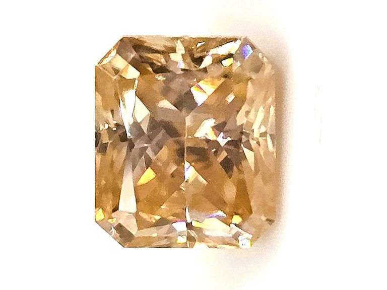 Huge 6.25 Ct Sparkling Yellow Fire Moissanite Emerald Cut Solitaire