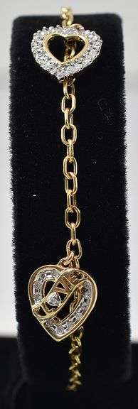 Brilliant Diamond Charm Bracelet in 10K Yellow Gold