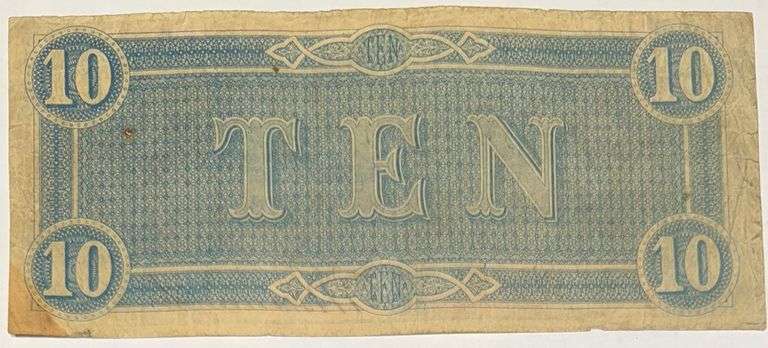 $10 Feb 17 1864 Series $10 CSA Note.