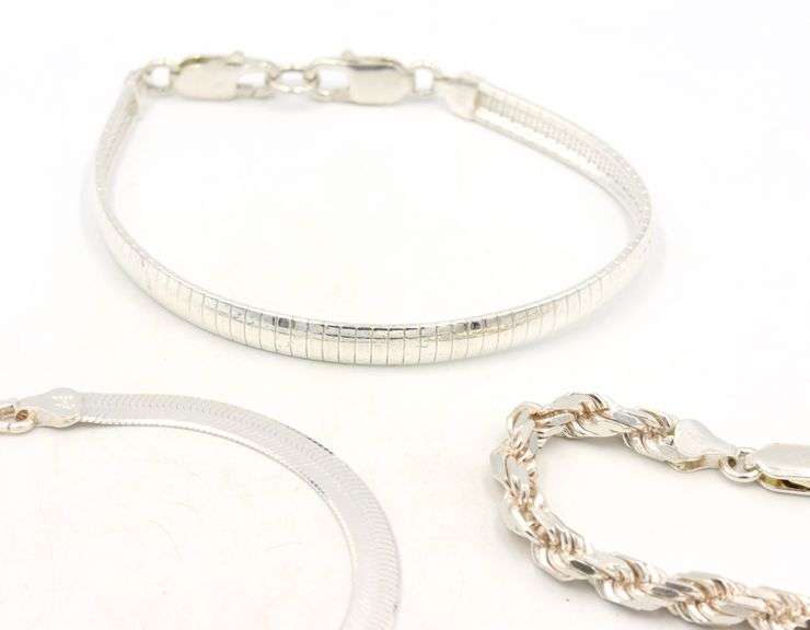 Group lot of 5 Vintage 925 sterling silver bracelets