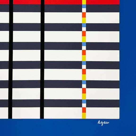 Hommage du Mondrian (Dark Blue) by Agam, Yaacov