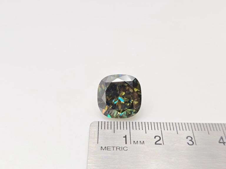 13.5 Ct. Ice Mint Green Rare Cushion Cut Fire Moissanite
