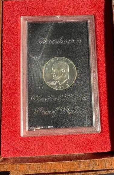 2 1973 Key Brown Box Ike Dollars