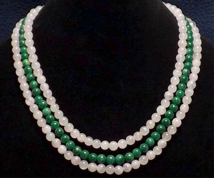 Beautiful Huge 674.5 Cttw Natural Mined From The Earth Jade and Rose Quartz Necklace Necklace