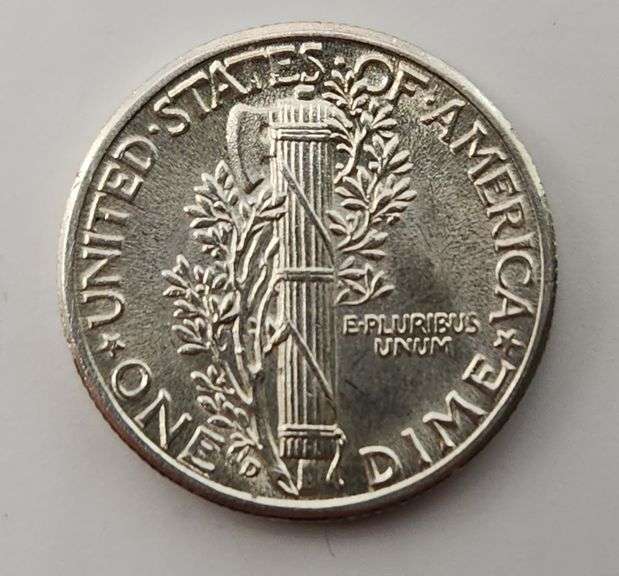 1917-1945 "Lot Of 10" AU+ Mercury Dimes