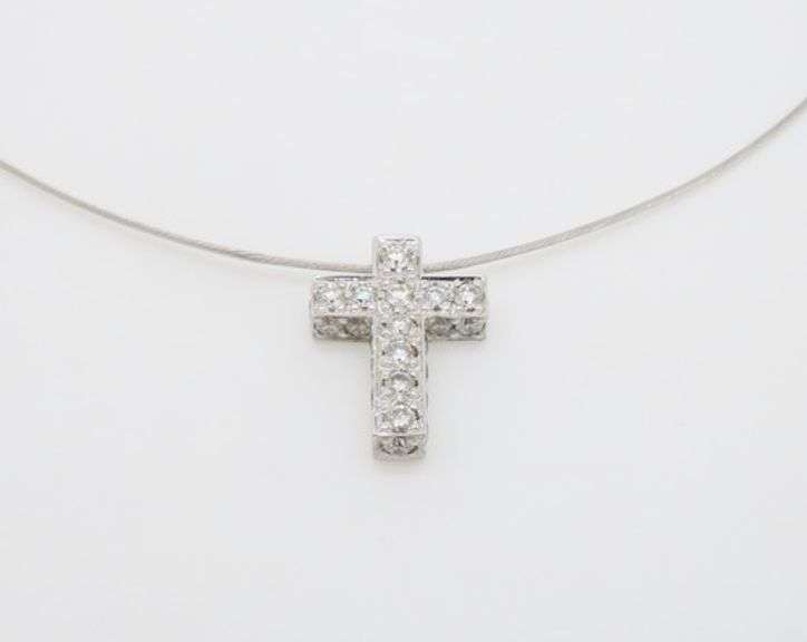 Diamond Encrusted 1.45CTW Cross Pendant Necklace
