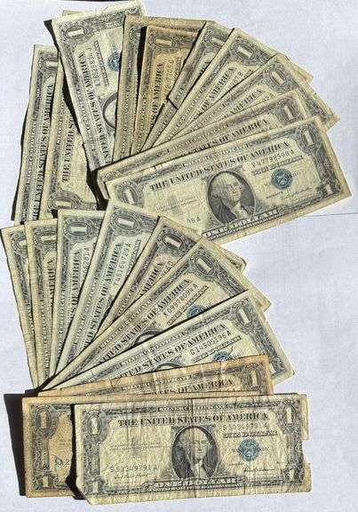 21 Various Issues 1957 $1 Silver Certs