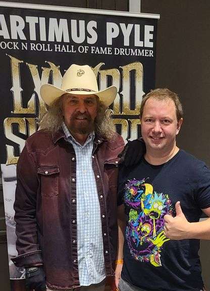 Lynyrd Skynyrd Artimus Pyle Autographed Photo Graphics Guitar Exact Proof ACOA