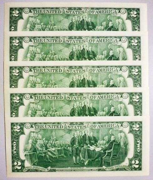 (5) Superb Crisp 2017A $2 Dollar Star Replacement Notes Philadelphia Consecutive!