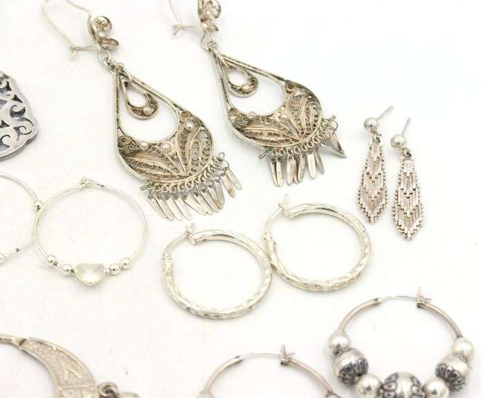 Group lot of Vintage 925 sterling silver earrings