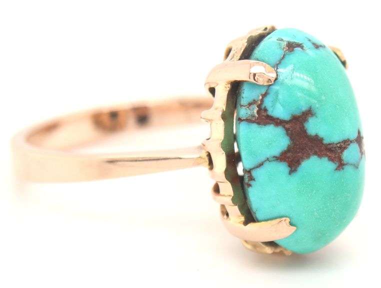 18kt Yellow gold Turquoise Cabochon ring