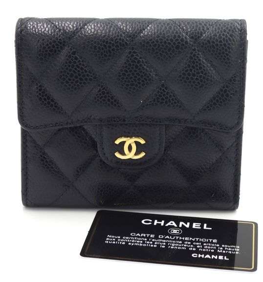 Chanel Small Classic Flap Caviar Blk Wallet