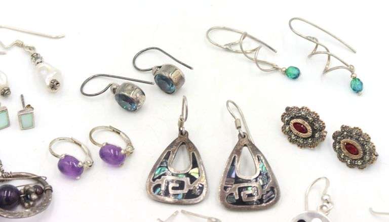 Group lot of Vintage 925 sterling silver earrings
