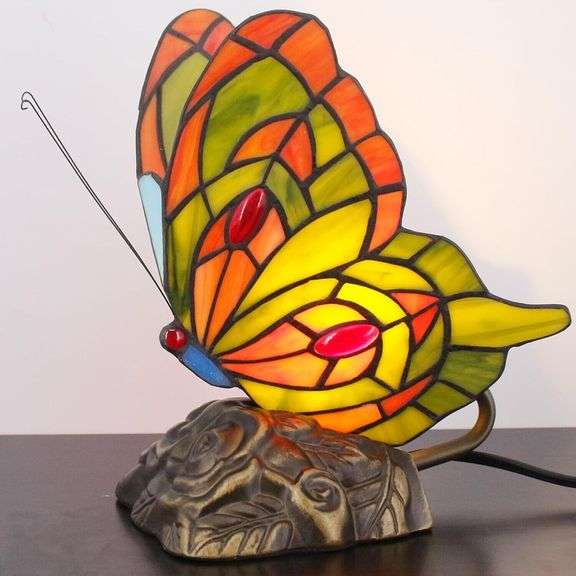 Stained Glass Butterfly Lamp
