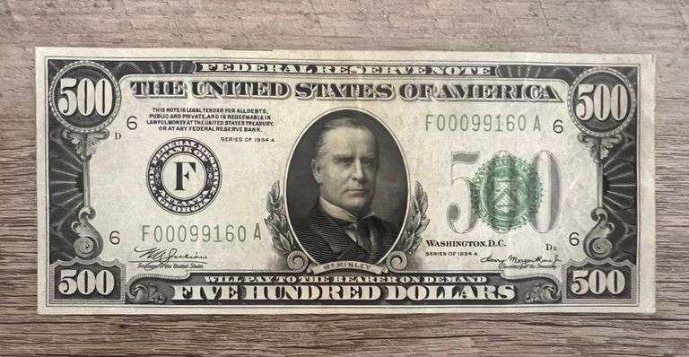 Rare U.S 500 Dollar Bill