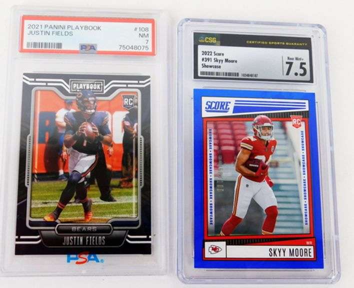 Lot of 4 Graded Football Cards, All Rookies