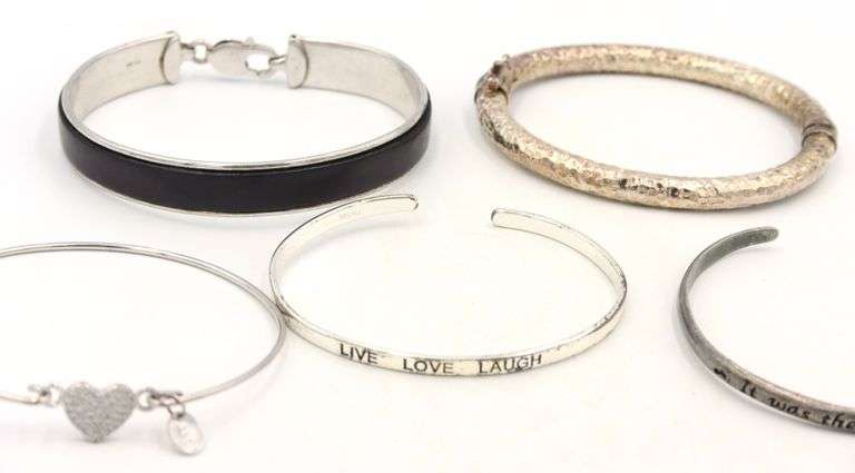 Group lot of Vintage 925 sterling silver bangles