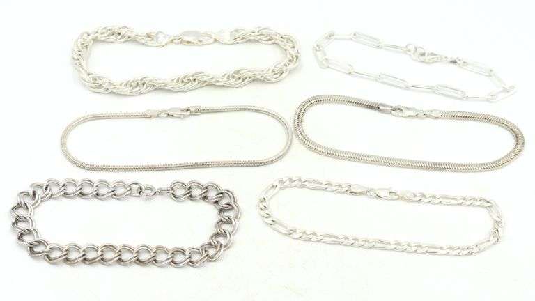 Group lot of Vintage 925 sterling silver bracelets