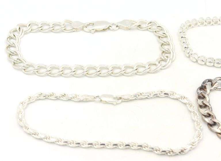 Group lot of Vintage 925 sterling silver bracelets