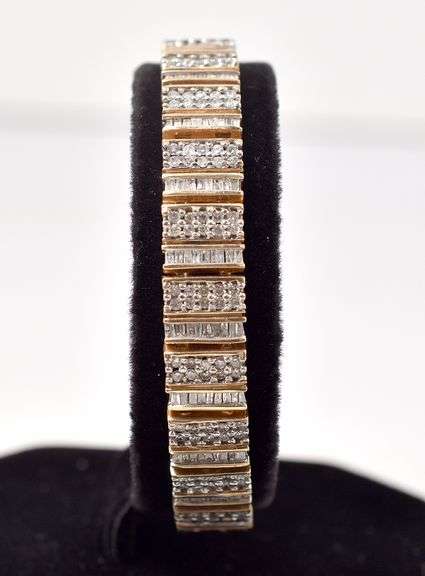 Dazzling 10k Yellow Gold Diamond Bracelet
