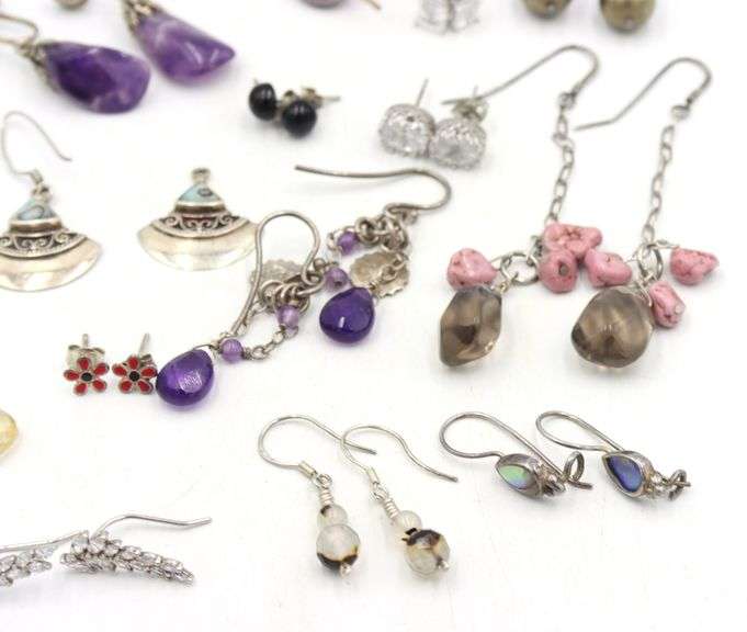 Group lot of vintage 925 sterling silver earrings