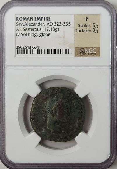 Roman Empire Sev. Alexander, AD 222-235 / F NGC