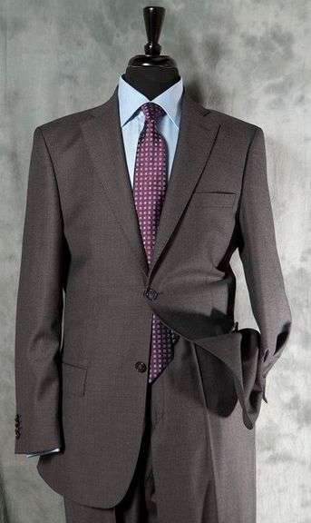 A Classy 2-Button Charcoal. Gray Color Suit By Galante