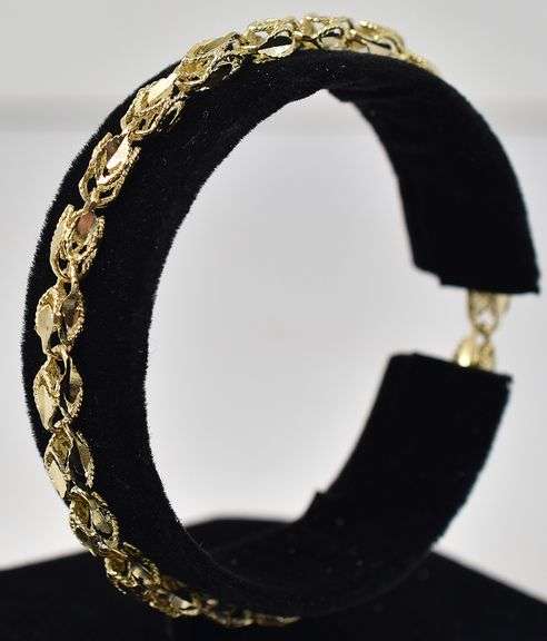 Dazzling Fancy Link Bracelet in 14K Yellow Gold