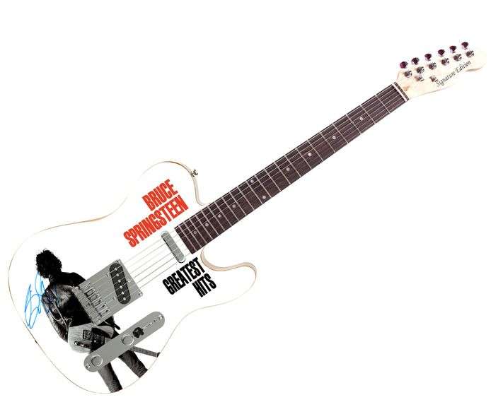 Bruce Springsteen Autographed Signed Greatest Hits Photo Graphics Guitar