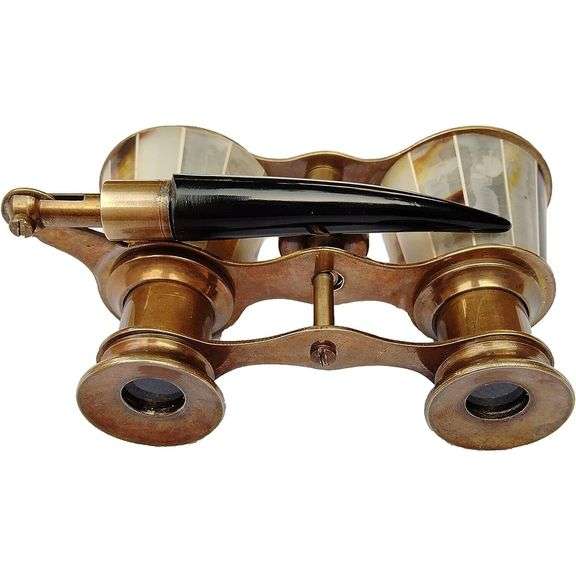 Mother of Pearl Brass Opera Glasses Binoculars