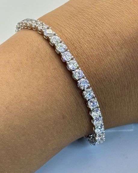 14K White Gold Tennis Lab Diamond Bracelet