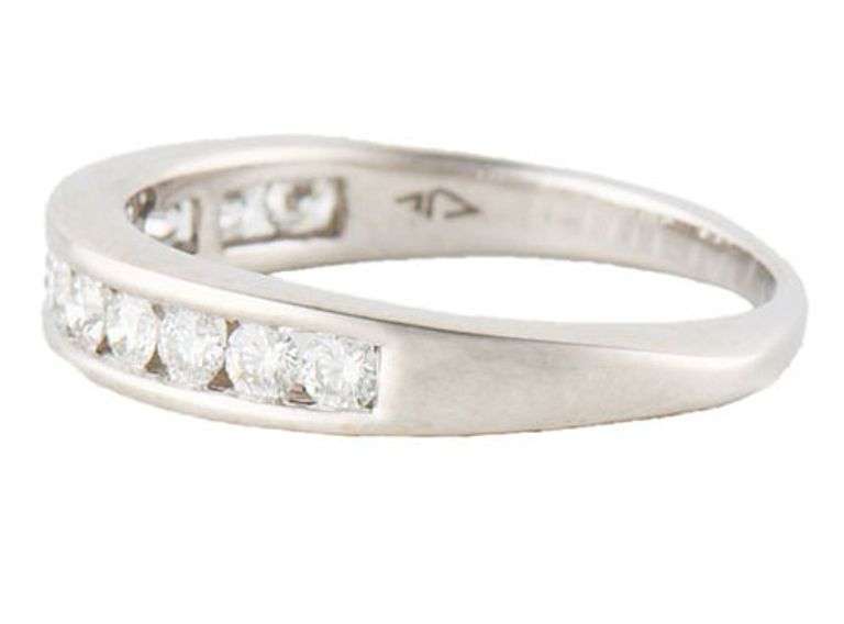 0.70ctw Round Diamond Channel Set Wedding Band Ring in 18K White gold